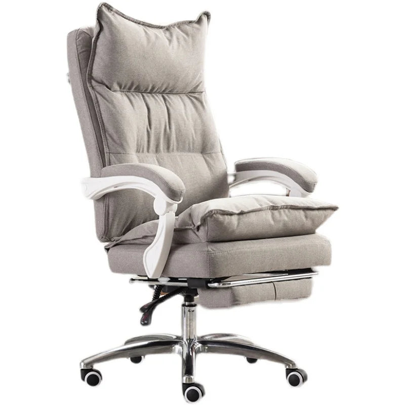 Linen Upholstered Executive Chair With 360 Degree Swivel And Lockable Wheels — Black | KIMLUD