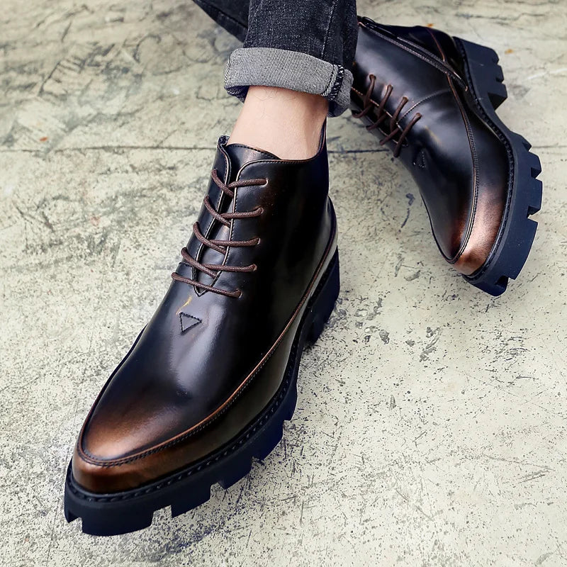 Boots – Platform – Ankle Boot With Lace-Up And Low Heel | KIMLUD