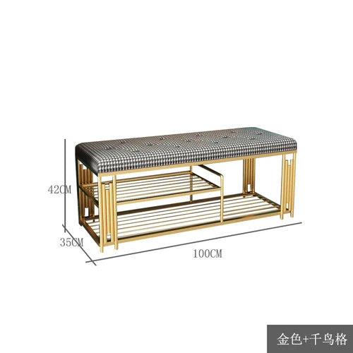 Light Luxury Shoe Storage Ottoman — Black | KIMLUD