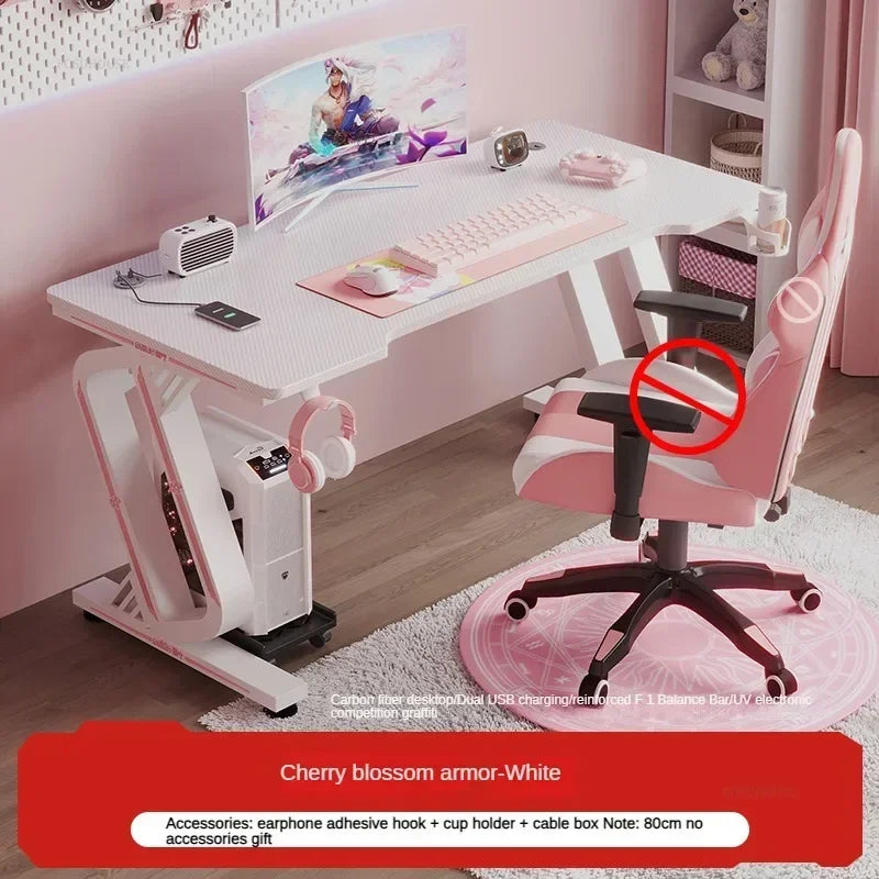 Minimalist Carbon Fiber Computer Desks for Bedroom Single Desktop Gaming Desk Nordic Office Furniture Home Study Reading Desk H