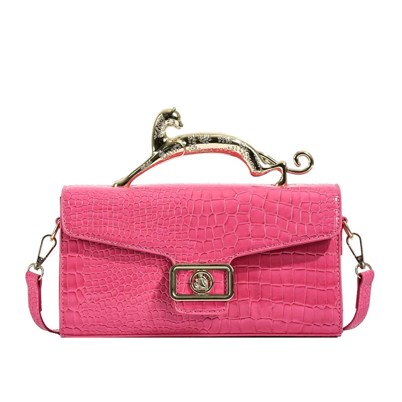 PU Crossbody Shell Bag With Lock And Architectural Silhouette For Downtown Luxury — Black | KIMLUD
