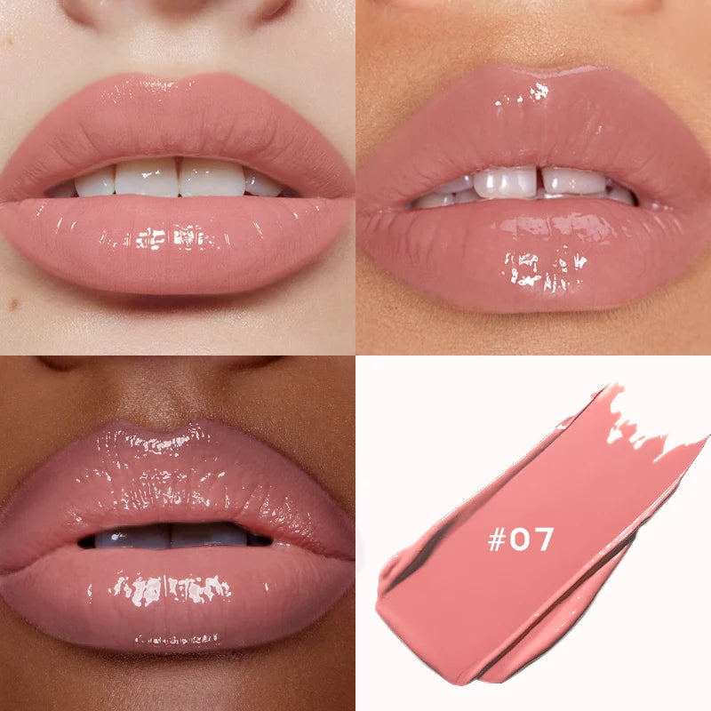 Watery Mirror Lip Gloss Dewy Glass-Sheen With Subtle Aquatic Glow — Soft Rose Pink | KIMLUD