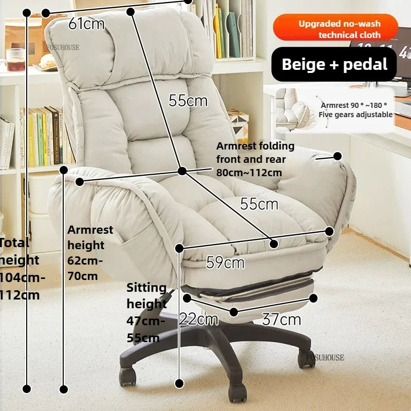 Fabric Swivel Office Chair With Backrest — Dove Gray | KIMLUD