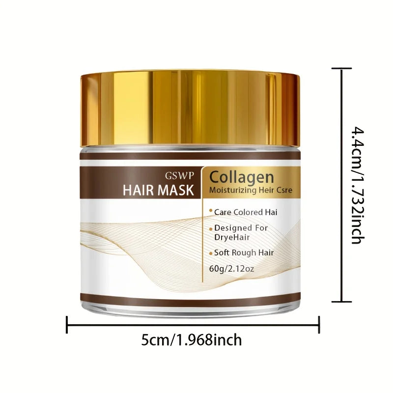 GSWP Moroccan Collagen Hair Mask, containing glycerin, collagen, and biotin, deeply moisturizes, leaves hair smooth. 60/120/180g
