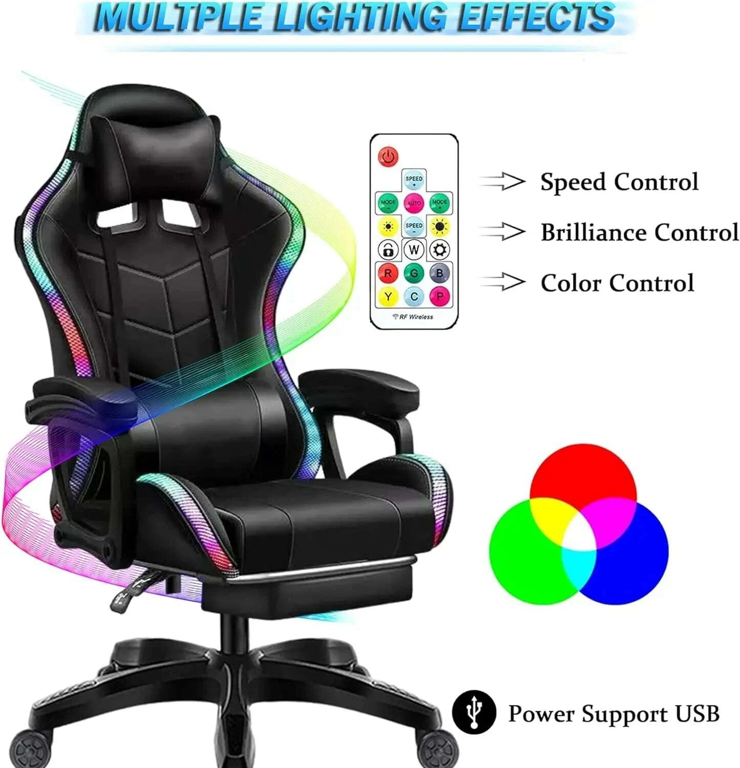 gaming-chair-with-speakers-and-rgb-led-light-7-points-massage-video-game-chair-adjustable-with-headrest-lumbar-supportkimludkimlud-35574188