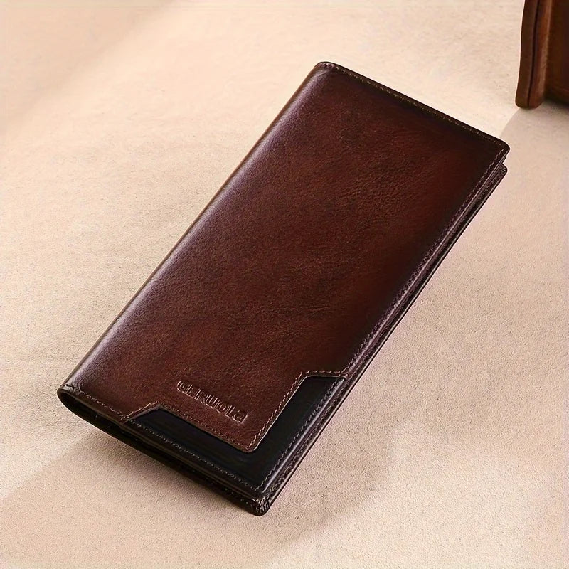 Wallet – Long Card Holder – Cow Leather – Silver | KIMLUD