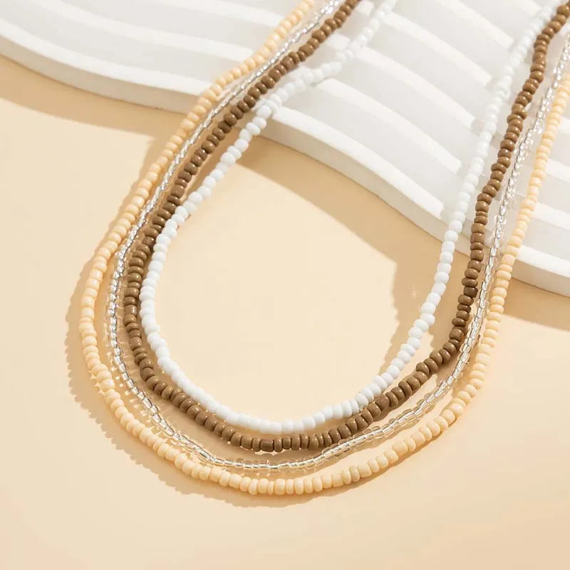 Bohemian Beaded Waist Chain Multilayer Belt — Orange | KIMLUD
