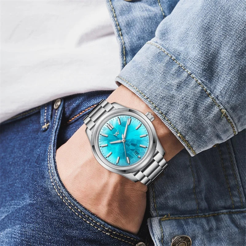 WM Watch Automatic Mechanical Watch NH35 Glacier Series 100M Water Resistant AR Coated Sapphire Welly Merck Watches For Man 226M