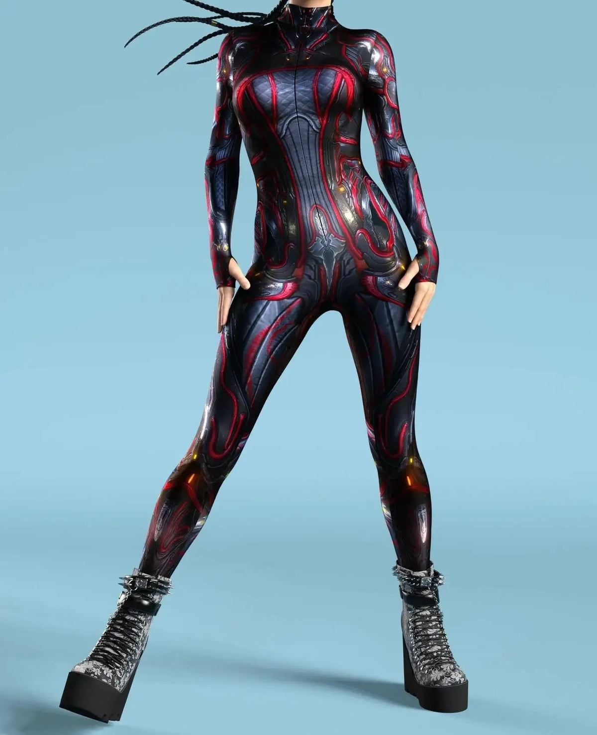 Bodysuit – Cyber Armor 3D Print – Polyester – Unisex | KIMLUD