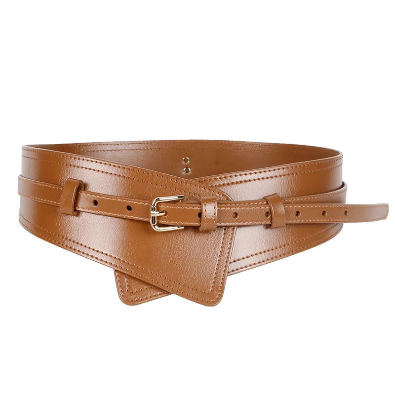 Belt – Wide Waistband – Cowhide Leather – Solid | KIMLUD