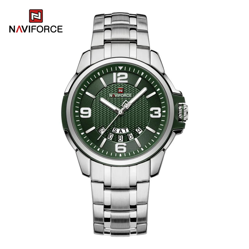 NAVIFORCE Brand Casual Men's Quartz Watch Stainless Steel Belt Business Wristwatches Waterproof Luminous Clock Relogio