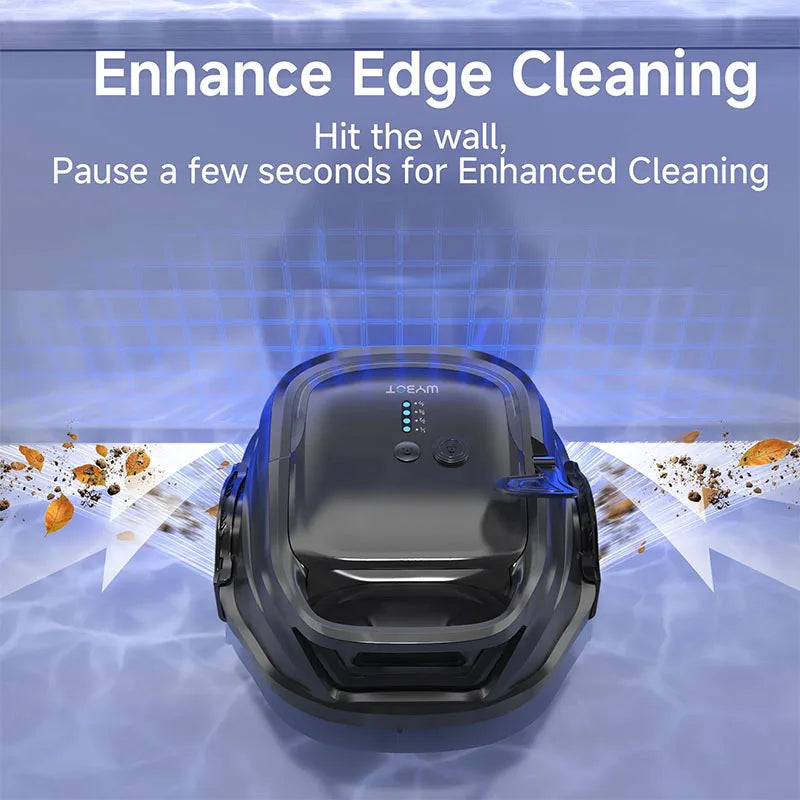 WYBOT A1 Wireless Swimming Pool Cleaner Robot Scheduled Cleaning for Floor Edge Dual-layer Filtration 120mins Working Time