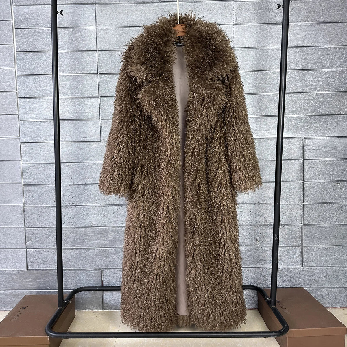 Faux Fur Coat – Long Overcoat – Artificial Fur – Rose Pink | KIMLUD