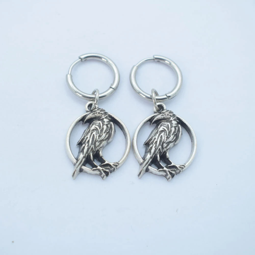 Norse viking bird celtics raven earring