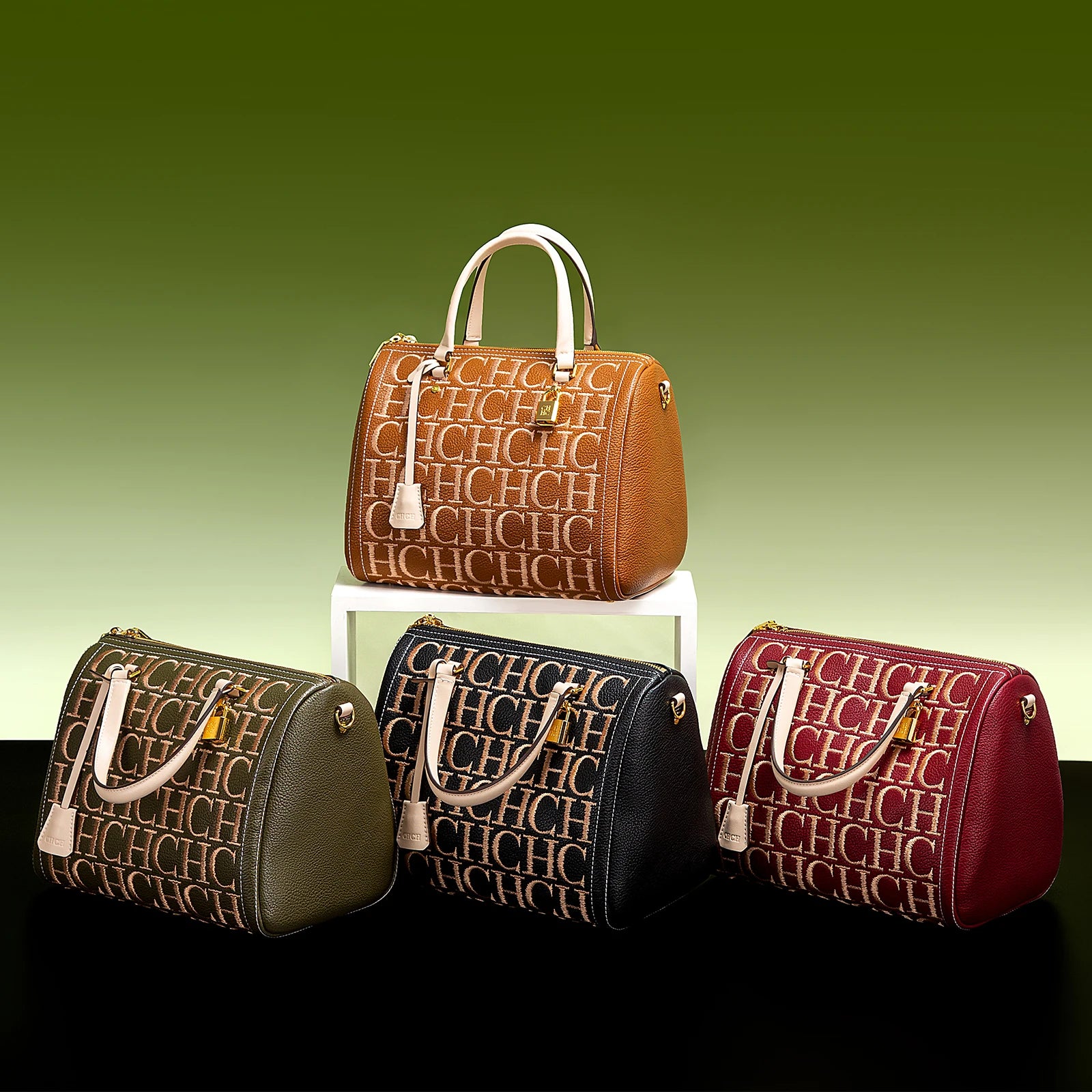 Pebbled PU Shoulder Bag Embroidered Letter Design — Brown | KIMLUD
