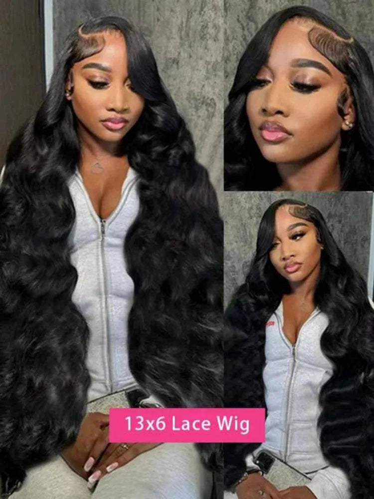 Lace Front Wig – Glueless HD Lace 40in – Body Wave – Natural Black | KIMLUD