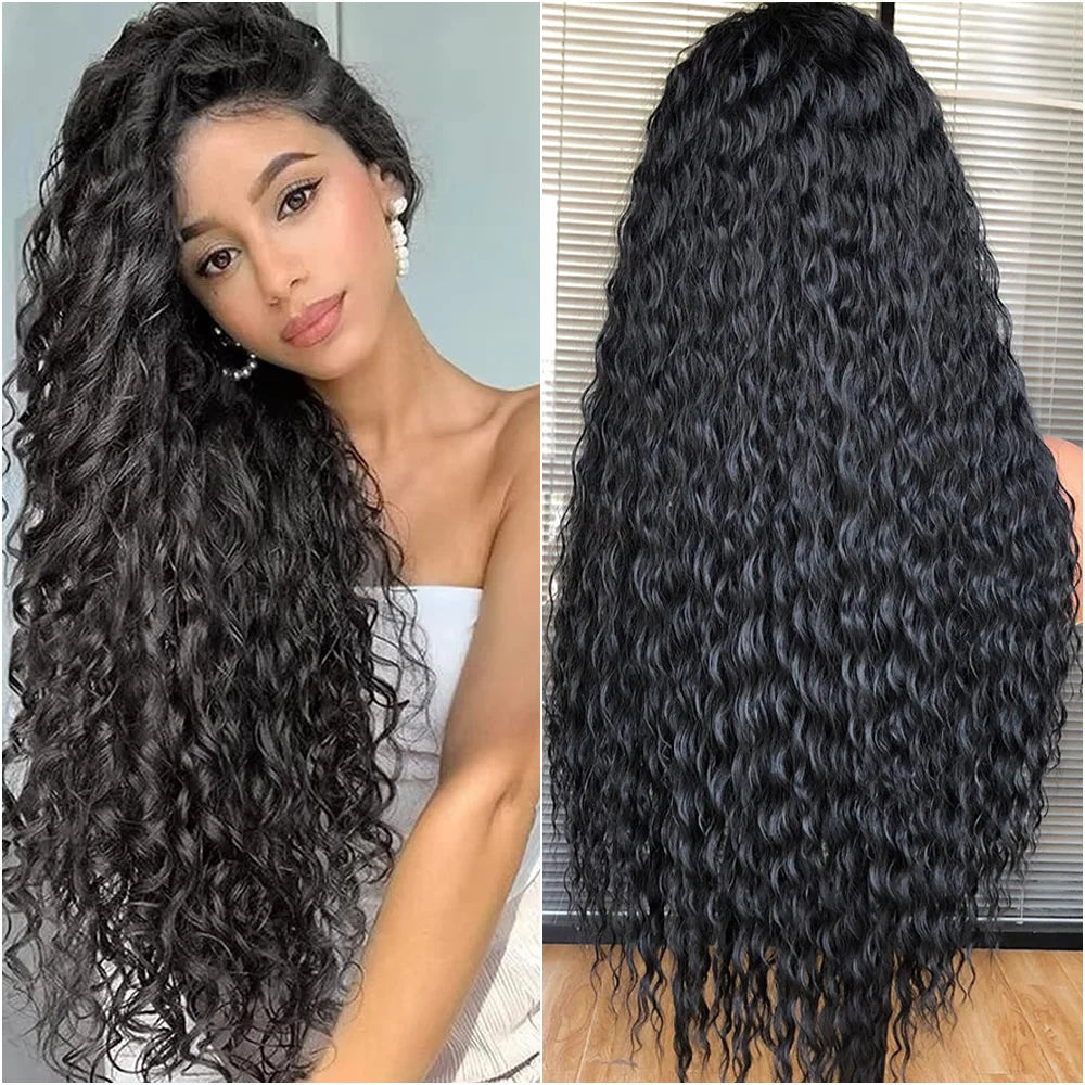 Full Lace Wig - 40-Inch Deep Wave - Brazilian Hair - Transparent Lace | KIMLUD