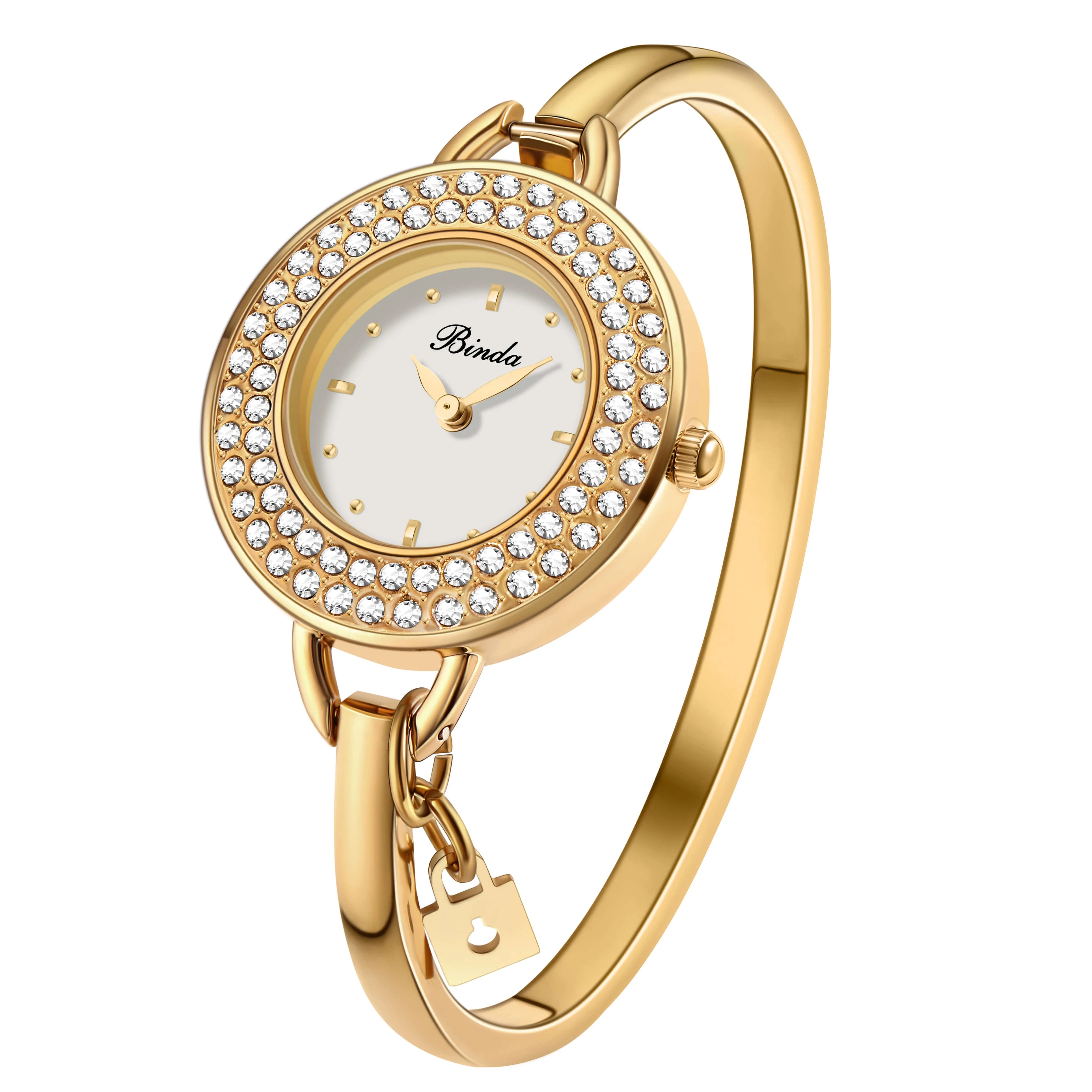 Watch – Quartz Movement – Stainless Steel Band – Rainbow Gold | KIMLUD