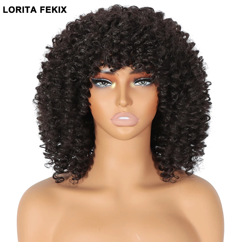 Afro Kinky Curly Wig Hair Wigs Synthetic Heat Resistant — Blonde | KIMLUD