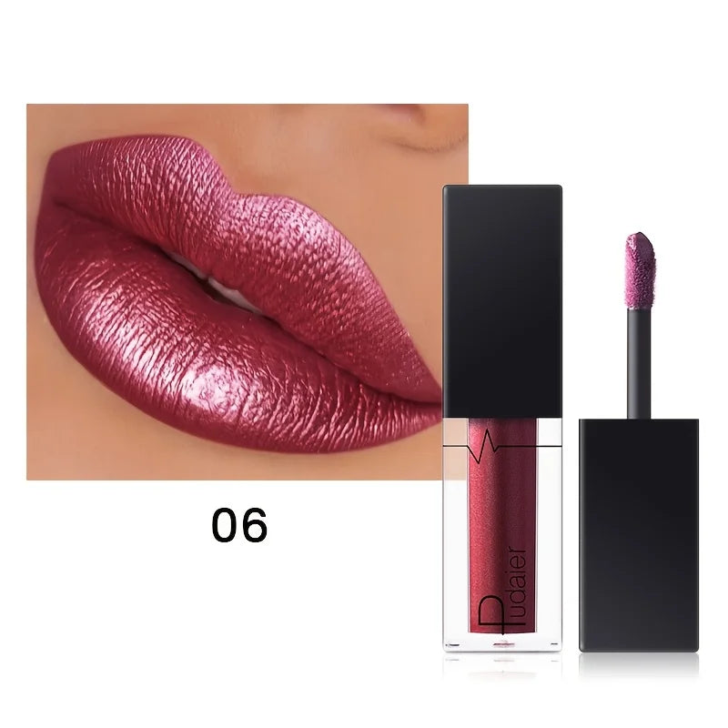 Glitter Pearl Lip Gloss Lipstick, Hydrating, High Pigment, Smudge-proof, Waterproof and Sweat-resistant, Perfect Christmas Gift