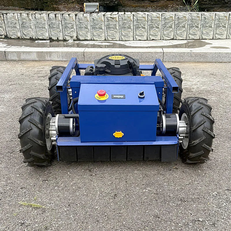Powder-Coated Steel Robot Lawn Mower Remote-Controlled — Blue | KIMLUD