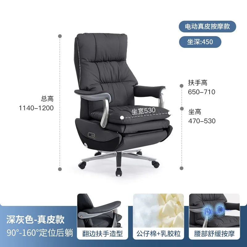 Executive Office Chair Swivel Ergonomic Armrest — Black | KIMLUD