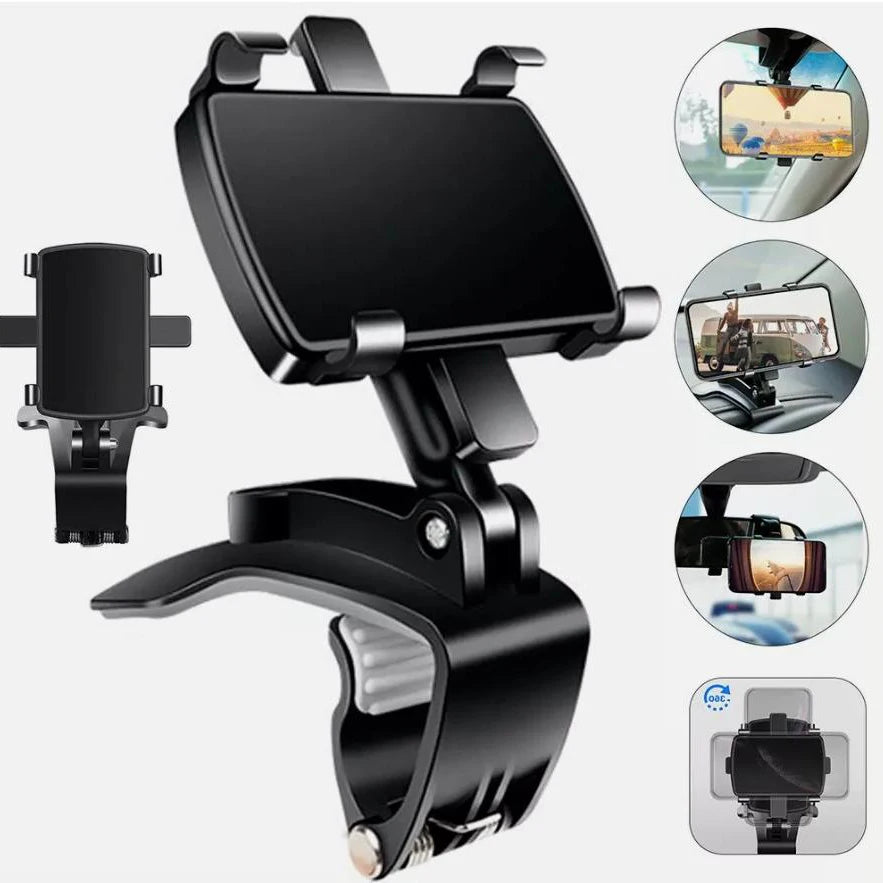 1PCS Quality Universal Car Phone Holder Portable 360° Degree Rotatable Multi-function Car Smartphone Mobile Phone Holder Clip