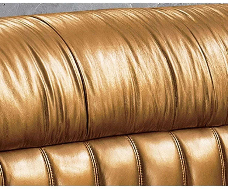 A Neueste design Schlafzimmer set möbel Gold farbe könig größe doppel bett Moderne europäische modische weiche betten Leder bett