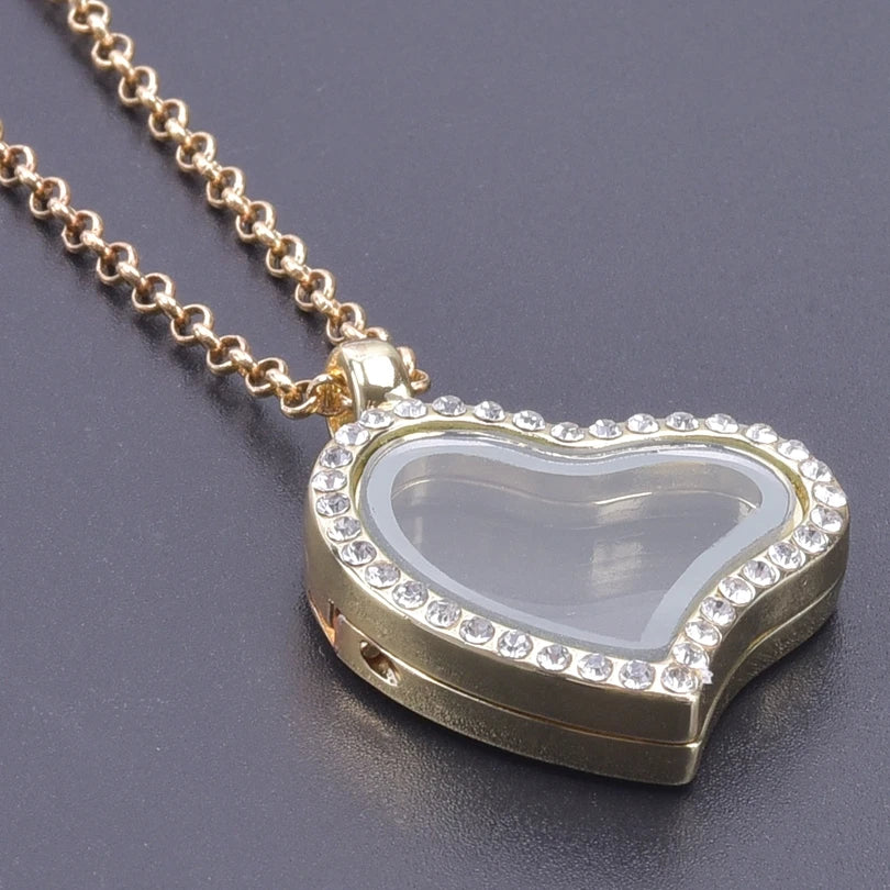 Silver-Tone Heart-Shaped Glass Reliquary Locket Pendant With Antique Filigree Keepsake Window — Silver | KIMLUD
