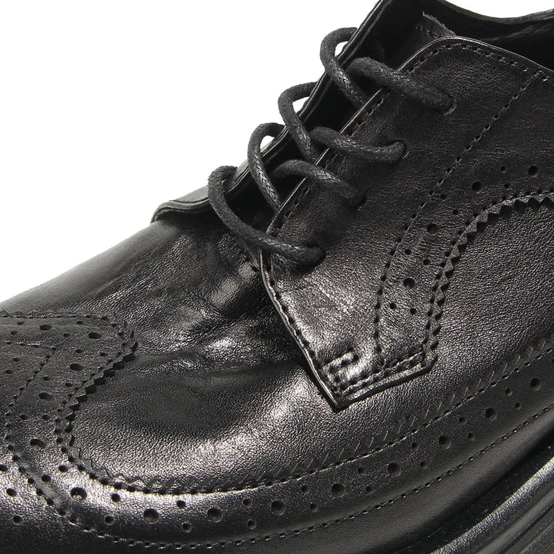 Genuine Leather Men's Block shoes Mens Business Shoes Luxury New Handmade Comfortable Man Casual Shoes Retro Men Leather Shoes