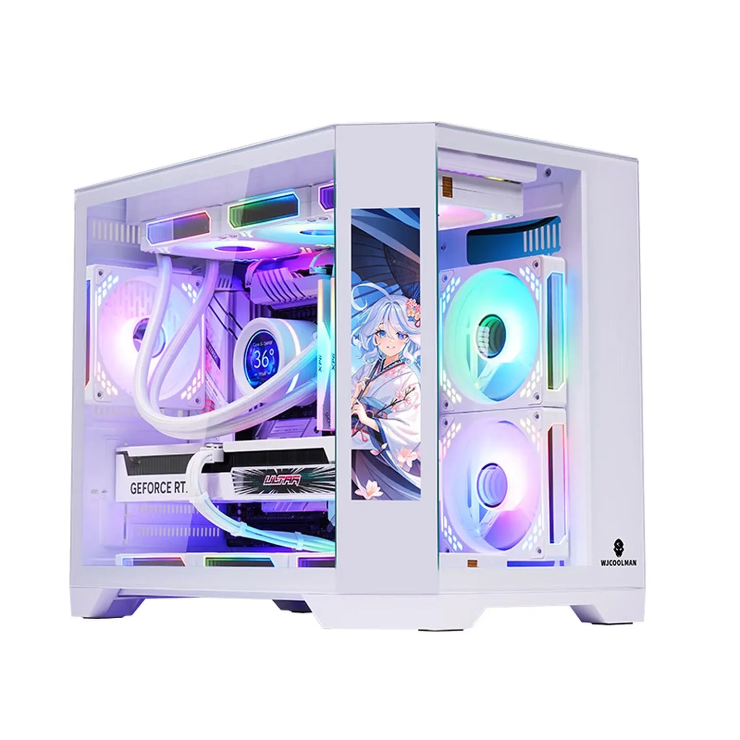 Tempered Glass Desktop Case Dreamer M-ATX Supports 360mm Radiator — White | KIMLUD