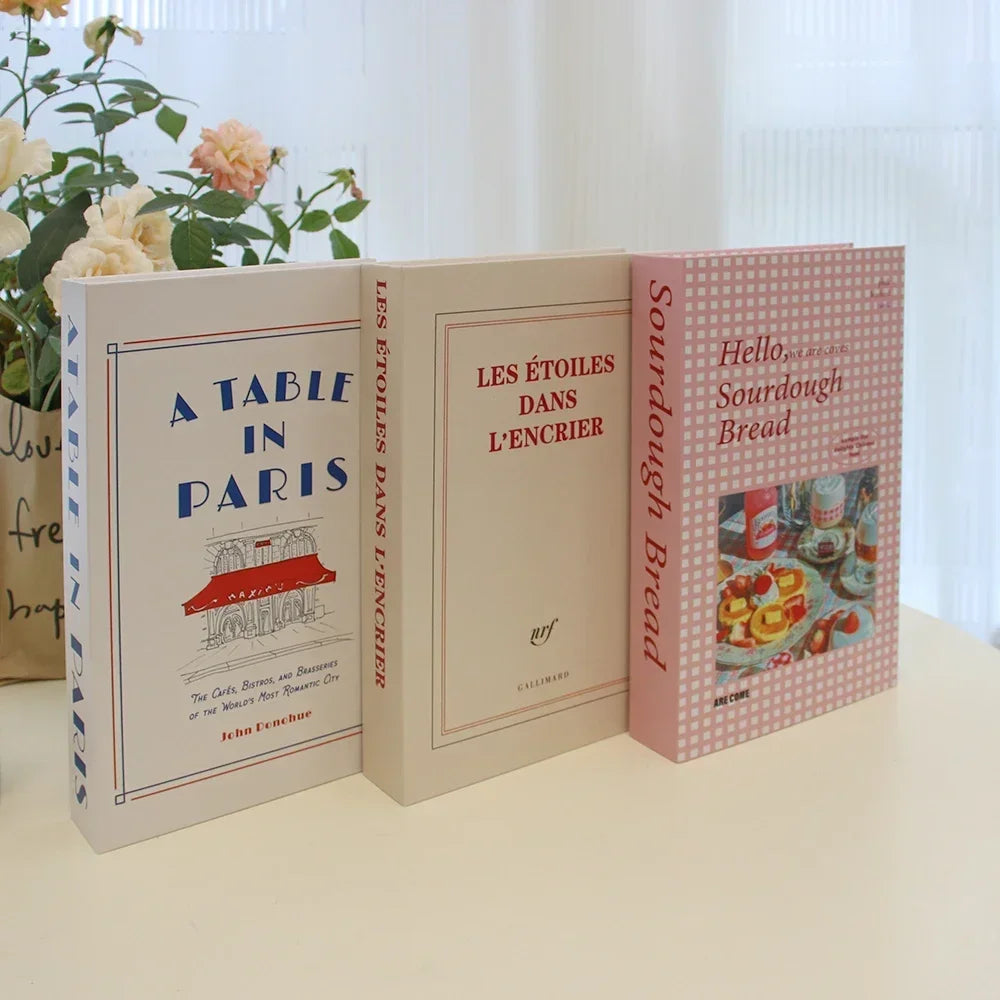 Foldable Faux Books Three-Piece Set for Couture Coffee Table Decor — Black | KIMLUD