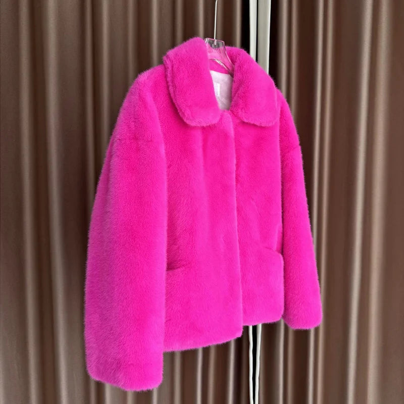 Women's Coat – Long Loose Silhouette – Cotton – Brown | KIMLUD