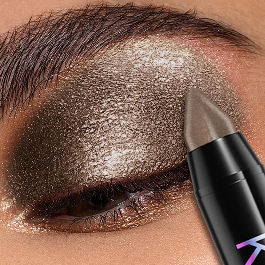 1pc Brown Pearl Eyeshadow Stick Pen Waterproof Long Lasting Eye Shadow Makeup Dark Smoky High Pigments Eye Cosmetic  Palette