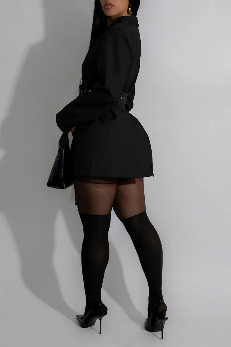 Blazer Coat - Lapel Blazer - Oversized Silhouette | KIMLUD