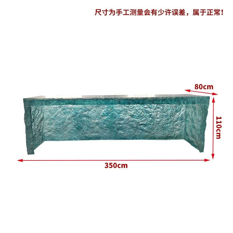 KIMLUD, Premium Light Luxury Transparent Resin Hotel Front Desk Restaurant Villa Kitchen Partition Luminous Crystal Glacier Island Table, KIMLUD Womens Clothes