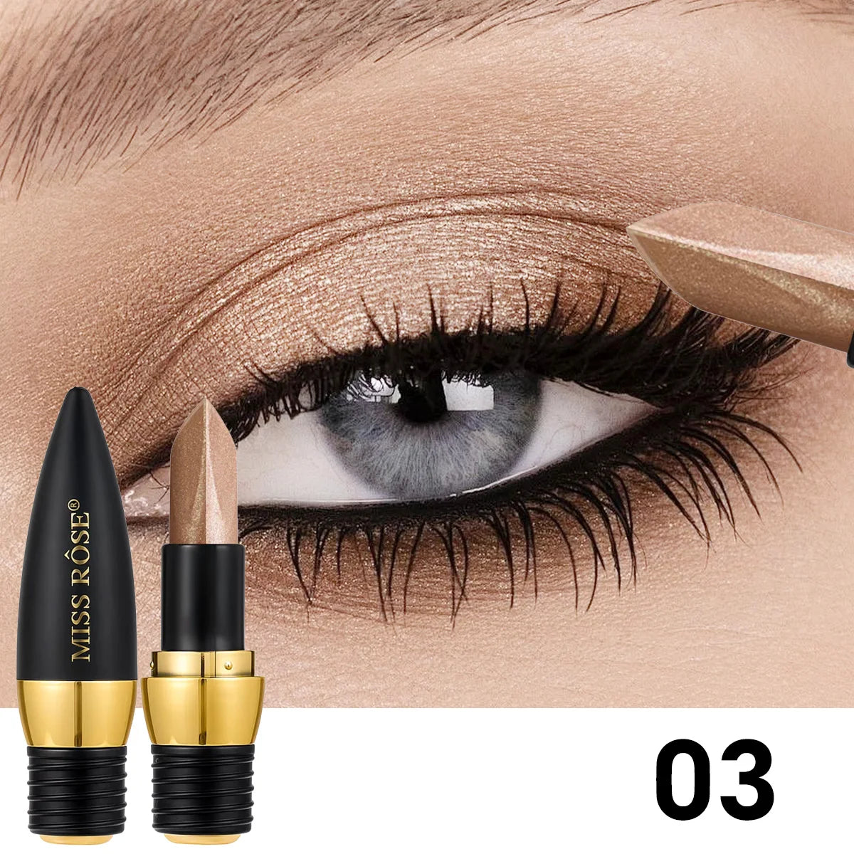 Glitter Eyeshadow Stick Duo Waterproof — Silver | KIMLUD
