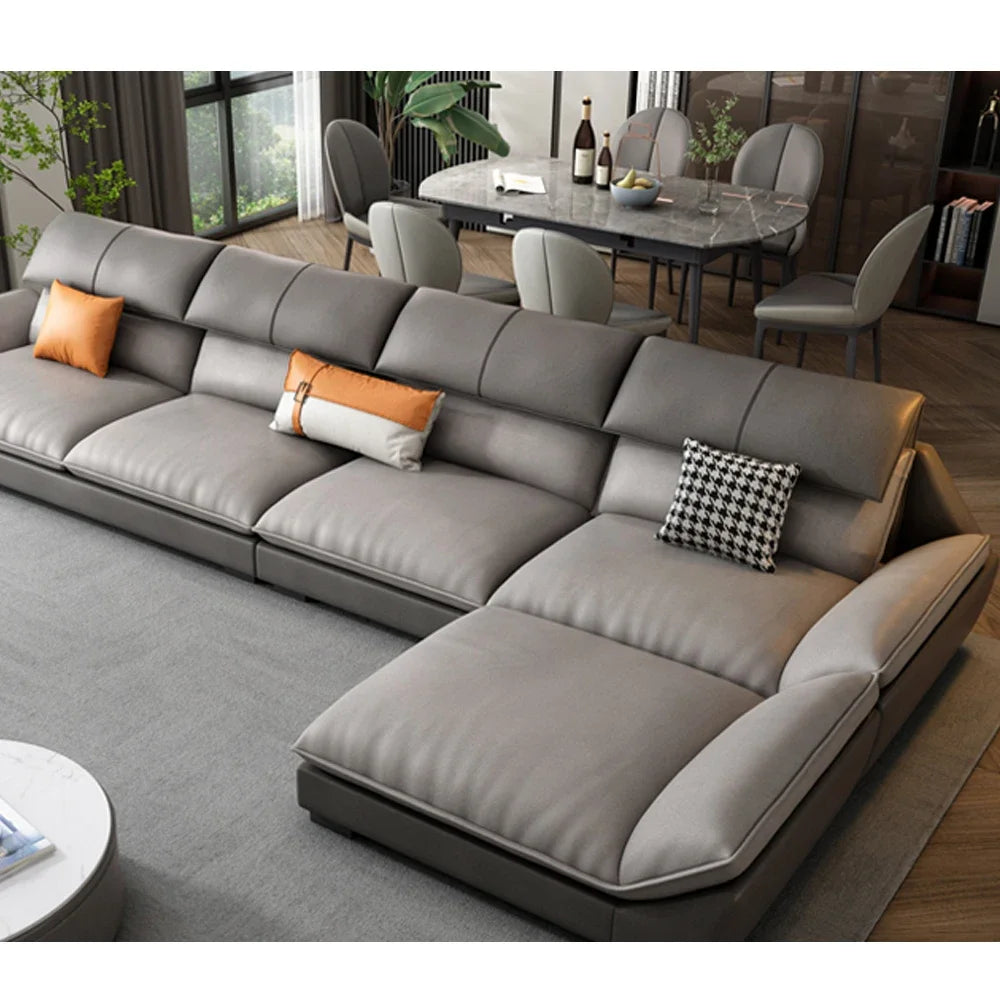 z Modern Home Decoration Microfiber Fabric Furniture Modern Luxury L-Shaped Sofa Living Room Combination Sofa