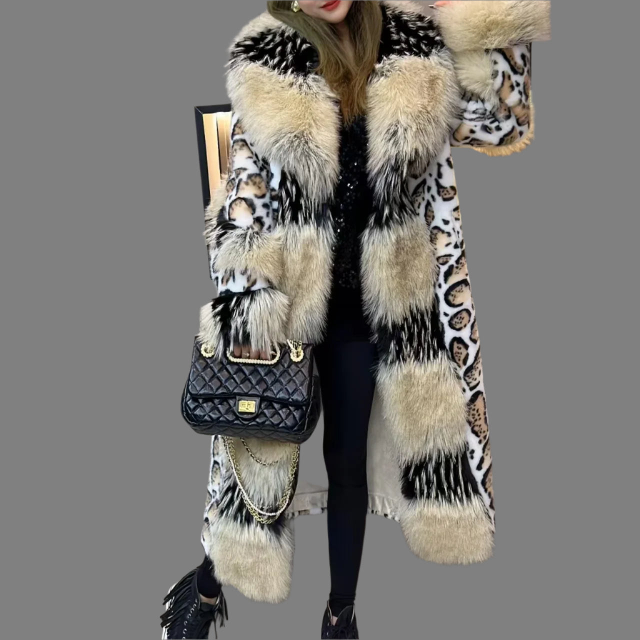 KIMLUD, Faux Fur Coat for Women,England Style Jacket,Turn-bown Collar,Thick Warm Female Clothes,High Quality,Autumn and Winter,2024, As show 1 / L, KIMLUD APPAREL - Womens Clothes