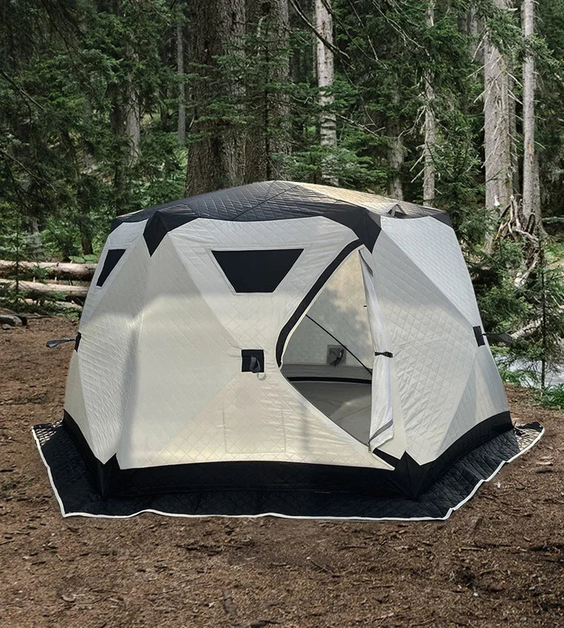 Outdoor Hexagon mobile sauna hub tent portable  cube hiking insulated ice fishingpersowinter camping hot tent