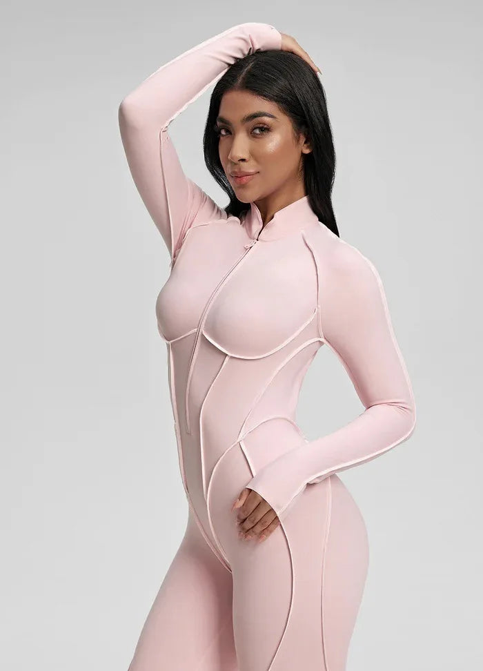 Jumpsuit – Chest Cushion – Nylon Elastane – Striped | KIMLUD