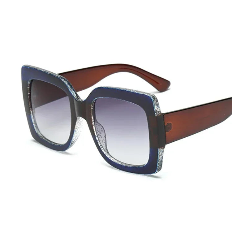 Oversized Glitter Plastic Sunglasses — Multicolor | KIMLUD