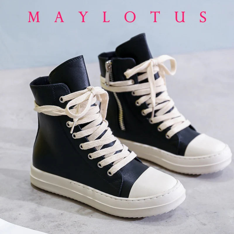 Mid Calf Boots – Platform Cross Tie – PU Upper – EVA Sole | KIMLUD