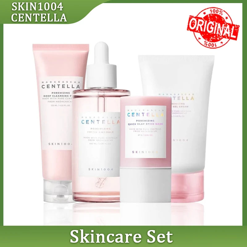 Centella Asiatica Skincare Set Toner Cleanser Serum And Oil — Pink | KIMLUD