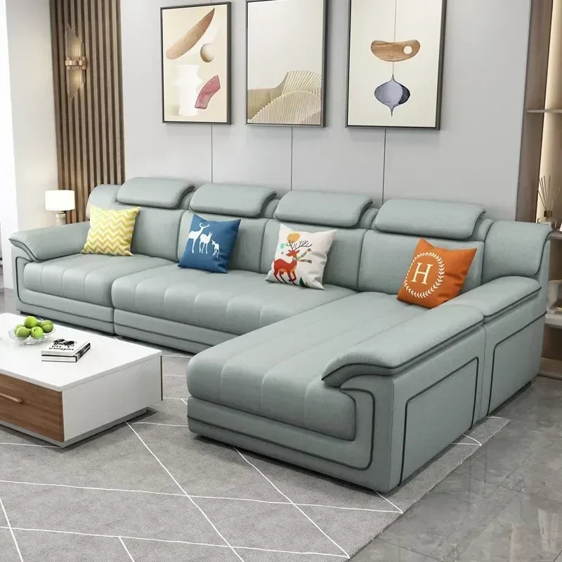 Nordic Wood Frame Sofa Two-Seater With Armrests In Soft Upholstery — Beige | KIMLUD