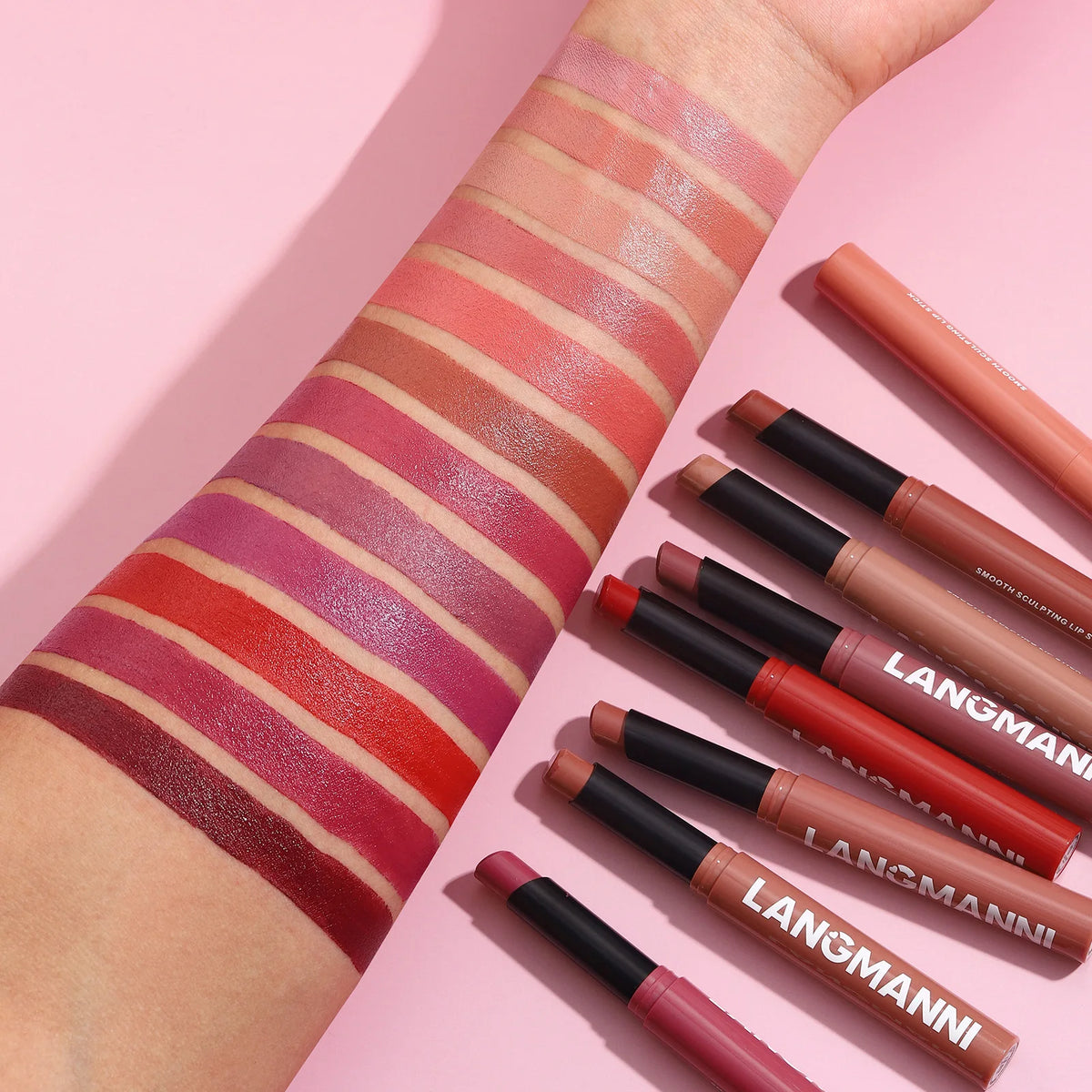 12 Color Matte Lipstick Pencil Waterproof Long Lasting Non-Stick Cup Lip Stain Tint Cosmetic Nude Lipstick Pen Makeup Maquillage