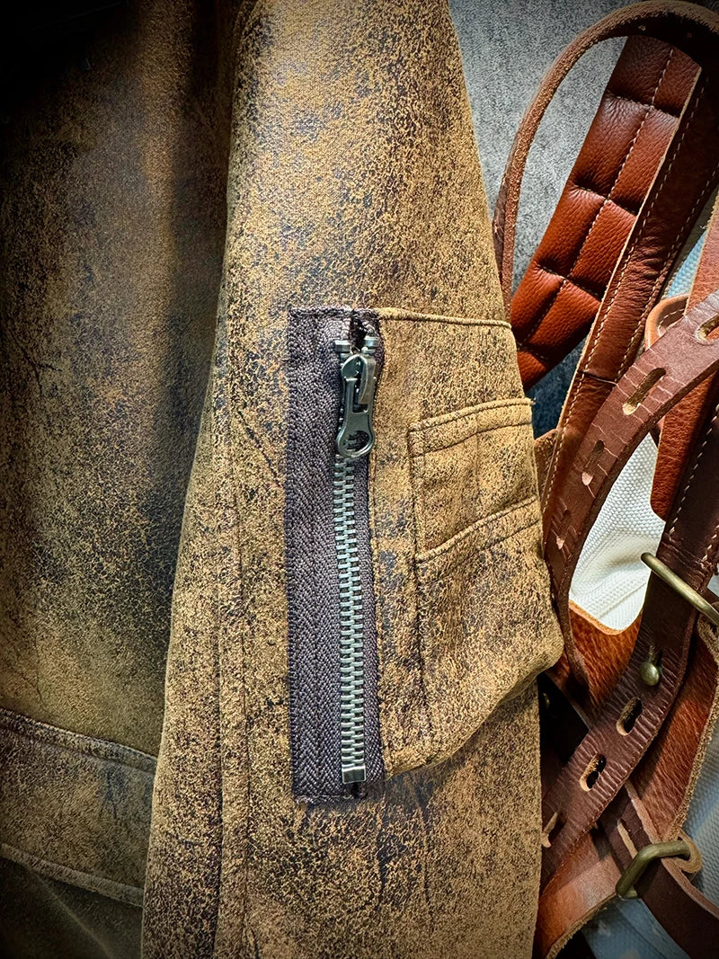 25AW Winter Shearling Trucker Jacket for Men Thermal Warm Thickened Suede Lambskin American Vintage Motorcycle Style Coats 4XL