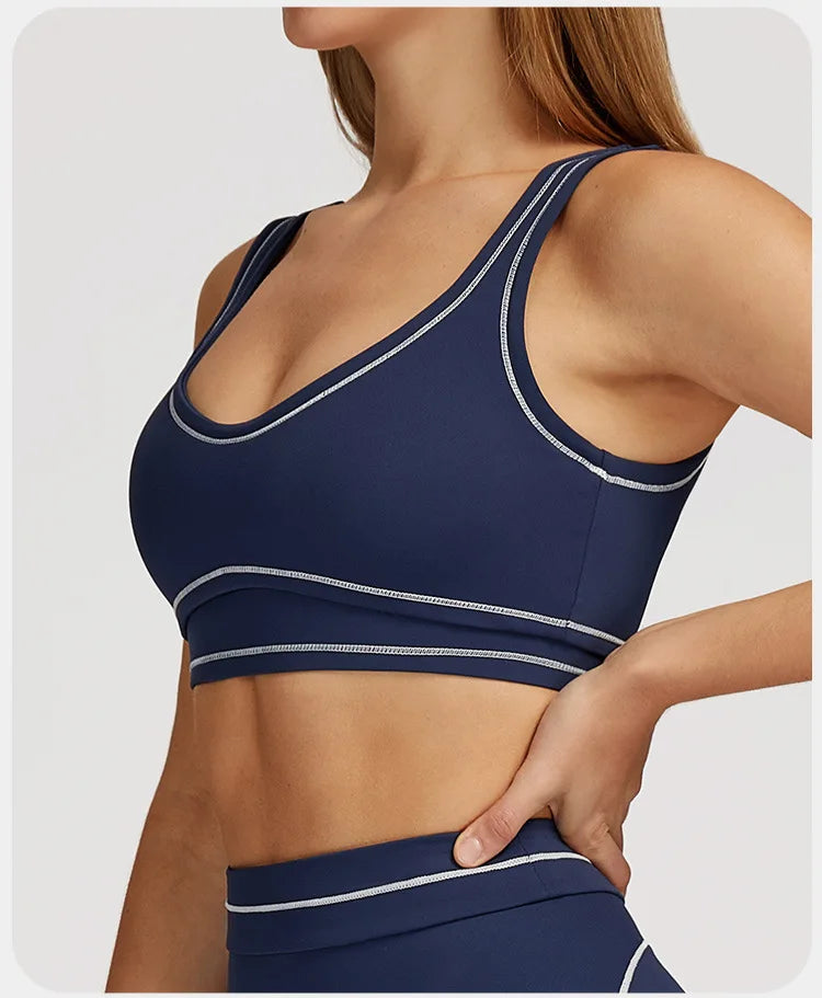 Breathable Yoga Sports Bra Color-Contrast — Multicolor | KIMLUD