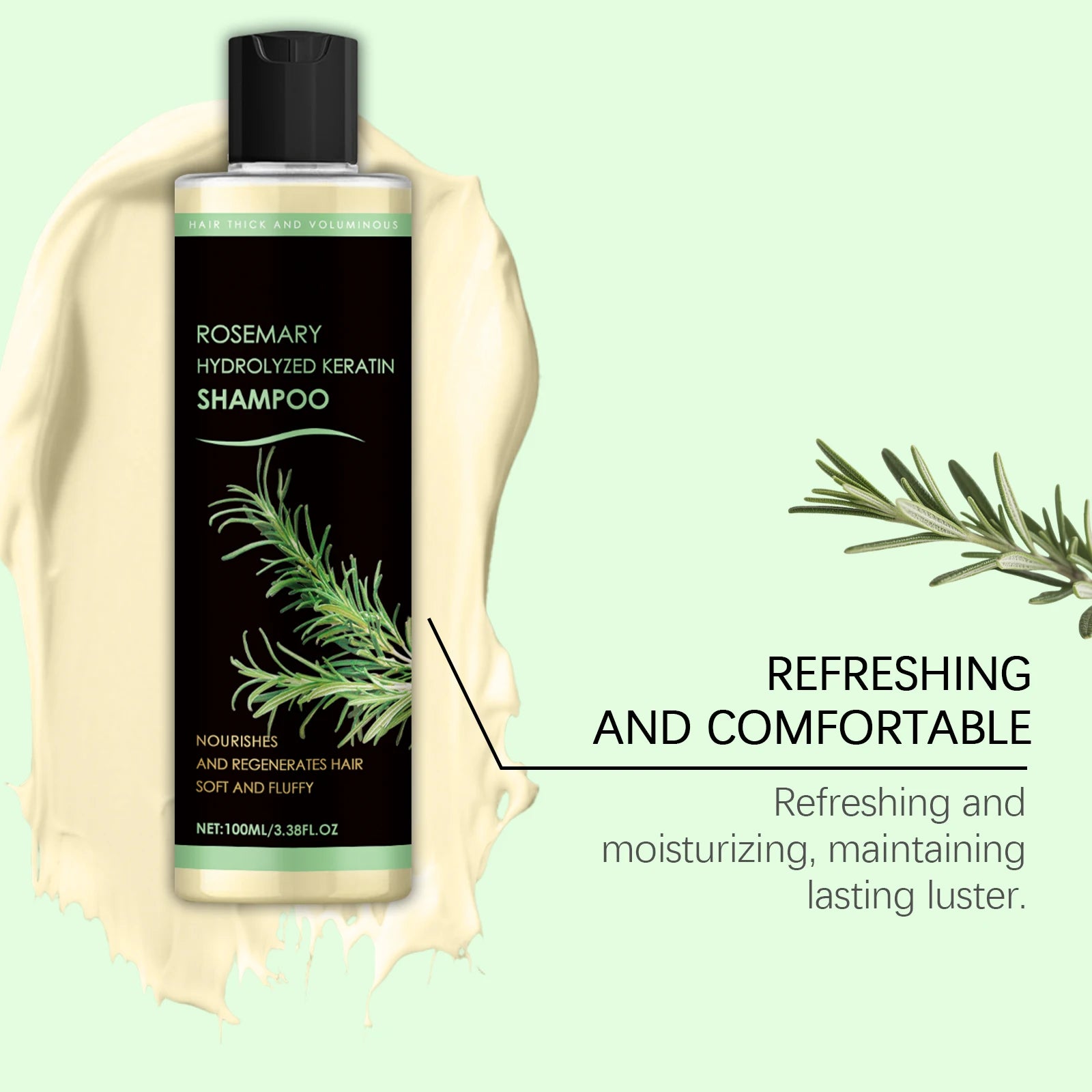 Rosemary-Infused Shampoo Thickening Deep Nourishing Scalp Care For All Hair Types — Black | KIMLUD
