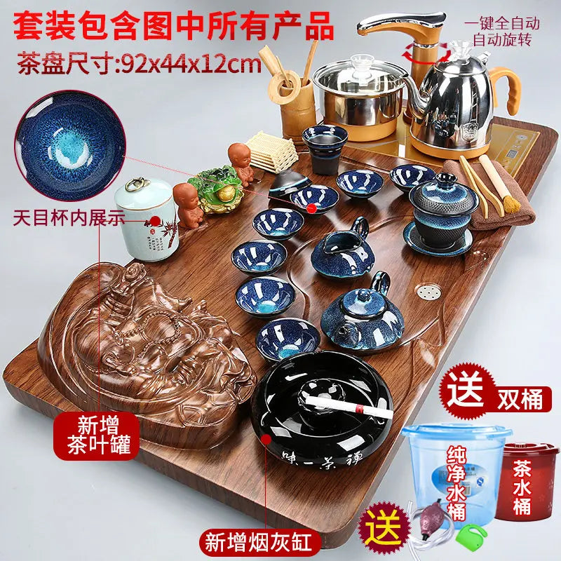 Luxury Rectangle Tea Tray Hospitality Ceremony Serving Accessories Drainage Tea Tray Chinese Kung Fu Bandejas Home Decorationgs